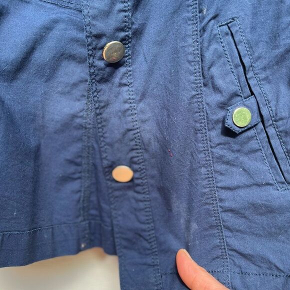 Charter Club dark blue light jacket, side pockets, gold tone buttons, M - Picture 4 of 8